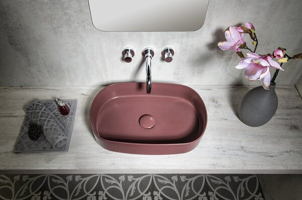 Isvea Infinity lavoar 55x36 cm ovale de blat mat 10NF65055-2R