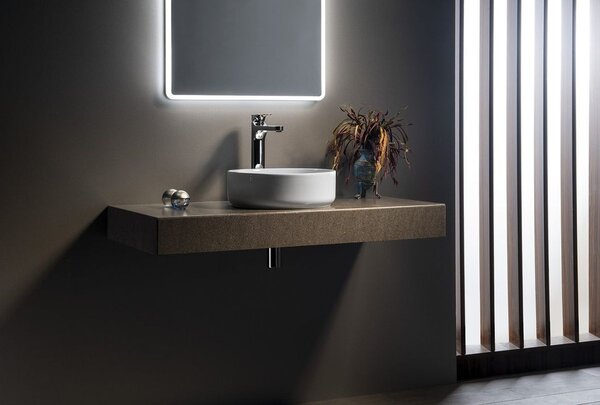 Isvea Infinity lavoar 36x36 cm rotund de blat alb luciu 10NF65036