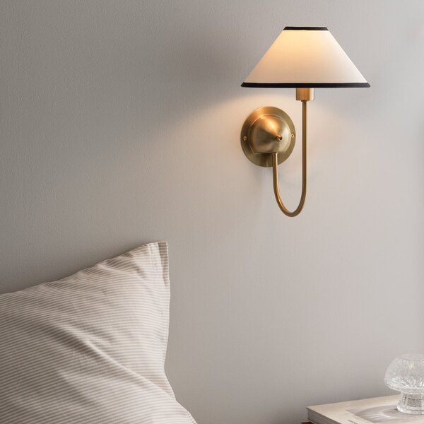 Lampă de perete Globen Lighting, IRIS, Bej, Camera de zi, Țesătură / Textil, Scandinavă