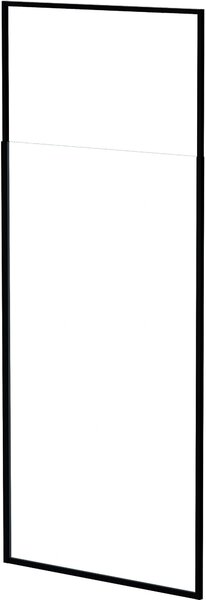Besco Icon perete cabină de duș walk-in 100 cm negru mat/sticla transparentă IC-100-200C