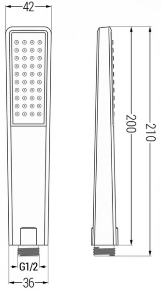Mexen Uno DR72 set de duș încastrat, crom - 71435DR72-00