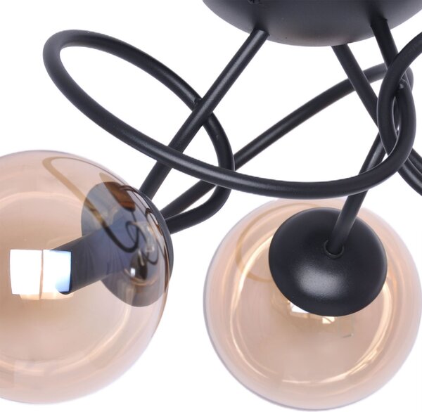 Kaja Floro lampă de tavan 3x40 W negru-chihlimbar K-5126