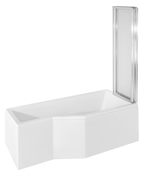 Besco Ambition paravan cadă 130 cm trei piese crom luciu/sticlă transparentă PAP-3S