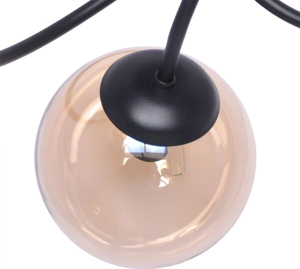 Kaja Floro lampă de tavan 3x40 W negru-chihlimbar K-5126
