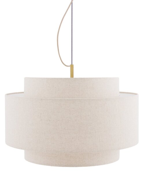 Lustră Pendul Globen Lighting, Noah Bouclé, reglabil, Bej, Camera de zi, Țesătură / Textil, Scandinavă