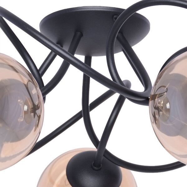 Kaja Floro lampă de tavan 5x40 W negru-chihlimbar K-5127