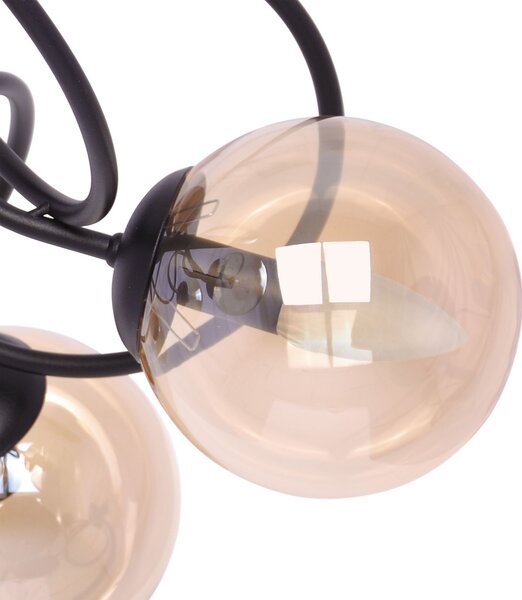 Kaja Floro lampă de tavan 5x40 W negru-chihlimbar K-5127
