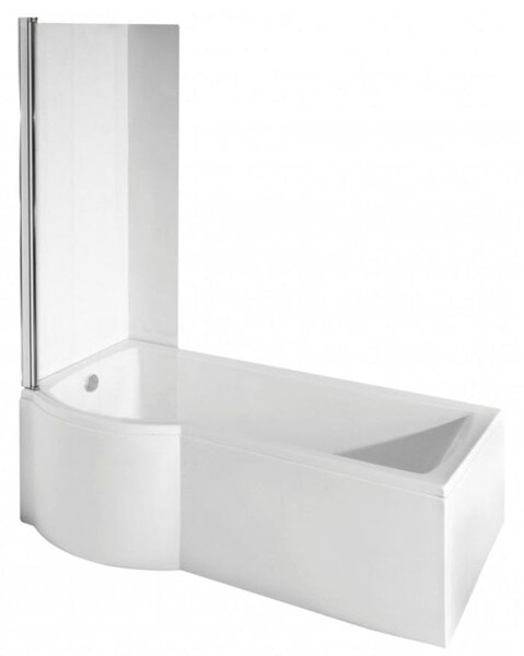 Besco Inspiro cadă cu paravan 150x69 cm partea stângă alb #WAI-150-NLE