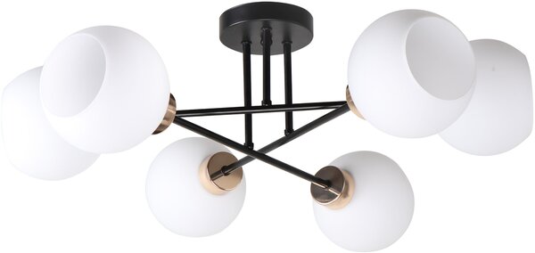 Candellux Amanda lampă de tavan 6x40 W alb-negru-auriu 36-21083