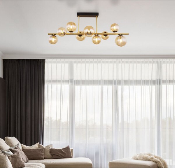 Globo Lighting Riha lampă de tavan x3.5 W negru-auriu-chihlimbar 56135-9D
