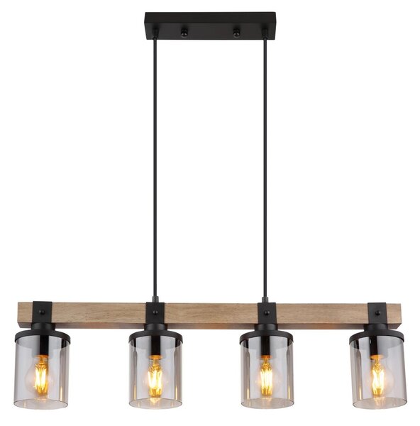 Globo Lighting Lila lampă suspendată 4x60 W negru-lemn 15555-4H