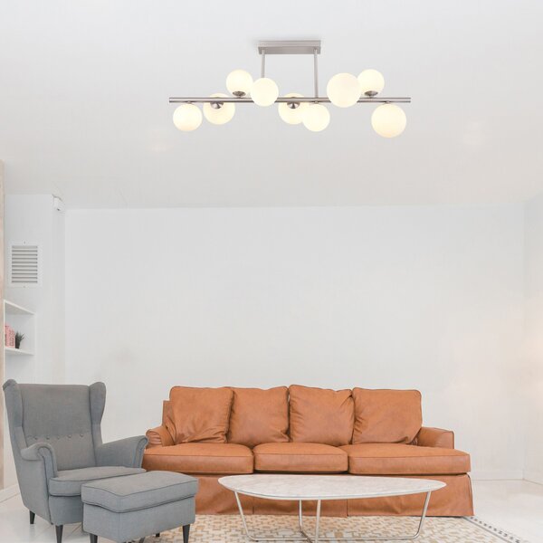 Globo Lighting Riha lampă de tavan x3.5 W sticla opal-nichel 56140-9D