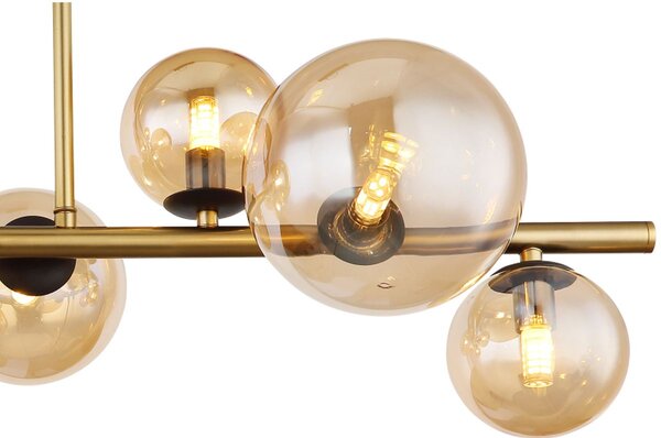 Globo Lighting Riha lampă de tavan x3.5 W negru-auriu-chihlimbar 56135-9D