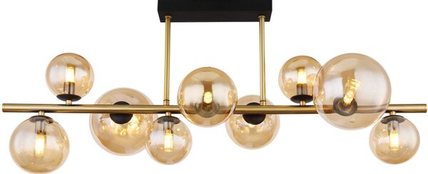 Globo Lighting Riha lampă de tavan x3.5 W negru-auriu-chihlimbar 56135-9D