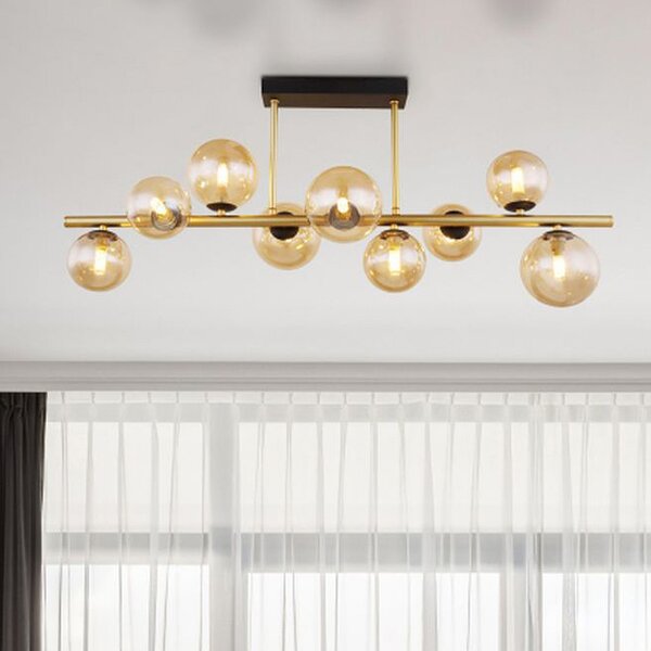 Globo Lighting Riha lampă de tavan x3.5 W negru-auriu-chihlimbar 56135-9D