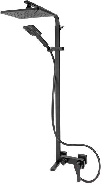 FDesign Origio set de duș perete cu duș de ploaie negru FD5-ORG-7U-22