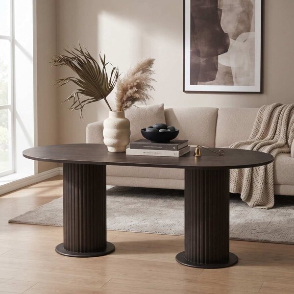 Masă fixă bucătărie Amara Slim Wenge, Blat din PAL, Picioare din MDF, 180 x 90 x 75 cm