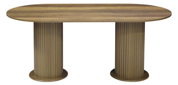 Masă fixă bucătărie Amara Slim Nuc, Blat din PAL, Picioare din MDF, 180 x 90 x 75 cm