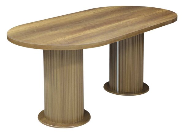 Masă fixă bucătărie Boemia Nuc, Blat din PAL, Picioare din MDF, 180 x 90 x 75 cm