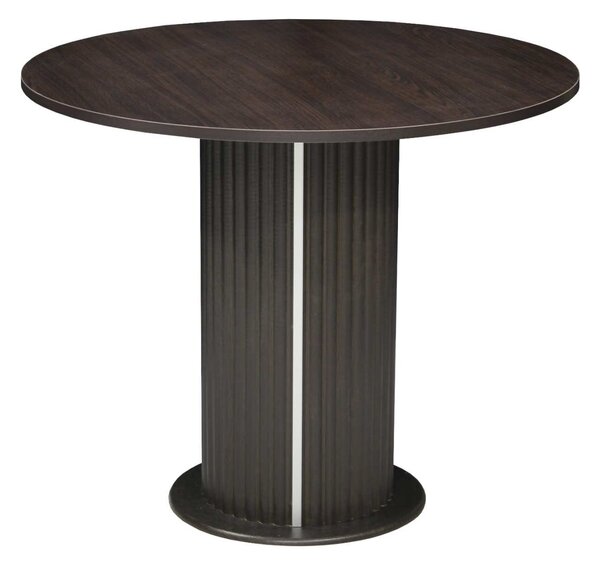 Masă rotundă bucătărie Lorys Slim Wenge, Blat din PAL, Picior din MDF, Ø90 × 75 cm