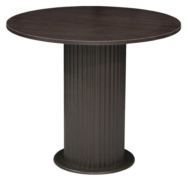 Masă rotundă bucătărie Lorys Slim Wenge, Blat din PAL, Picior din MDF, Ø90 × 75 cm