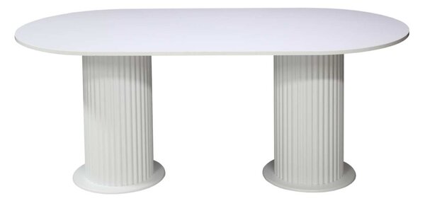 Masă fixă bucătărie Amara Slim Alb, Blat din PAL, Picioare din MDF, 180 x 90 x 75 cm