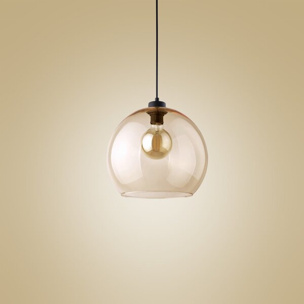 TK Lighting Cubus lampă suspendată 1x15 W negru-chihlimbar 2064