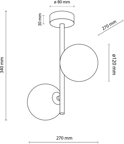 TK Lighting Esme lampă de tavan 2x6 W maro 4528