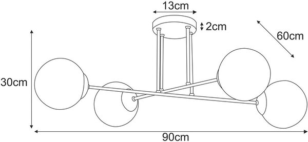 Kaja Lumia lampă de tavan 4x20 W alb-auriu K-5403