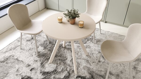 Mazzoni ALMO 80 Bej (Șampanie)/picioare bej - MASĂ ROTUNDĂ CU PICIOARE Y LOFT/INDUSTRIAL PENTRU BUCĂTĂRIE LIVING SAU SUFRAGERIE