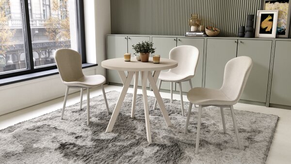Mazzoni ALMO 80 Bej (Șampanie)/picioare bej - MASĂ ROTUNDĂ CU PICIOARE Y LOFT/INDUSTRIAL PENTRU BUCĂTĂRIE LIVING SAU SUFRAGERIE