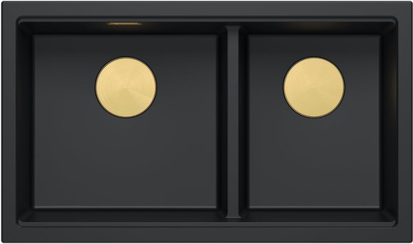 Quadron Logan chiuveta graniteq 76x45 cm negru HQL7645U7_PVDG1_U