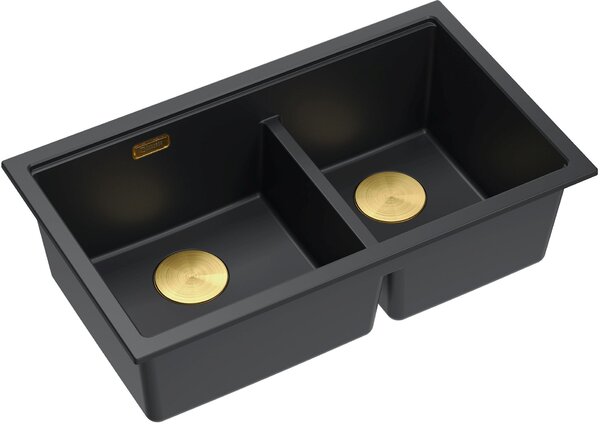 Quadron Logan chiuveta graniteq 76x45 cm negru HQL7645U7_PVDG1_U