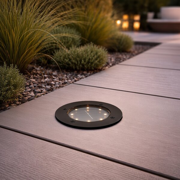 Spot modern pentru sol negru cu LED inclus IP65 solar - Terry