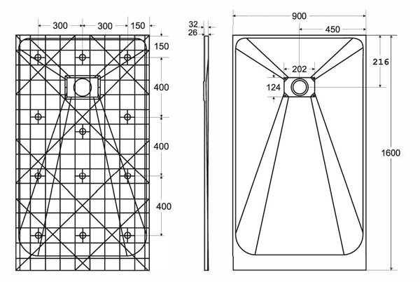 Besco Vexo cădiță de duș dreptunghiulară 160x90 cm alb BV-160-90-P