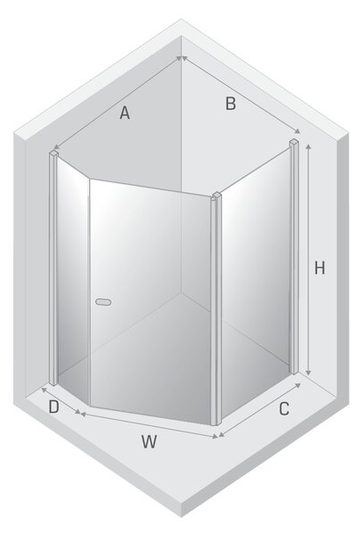 New Trendy New Soleo cabină de duș 100x80 cm crom luciu/sticlă transparentă K-0608