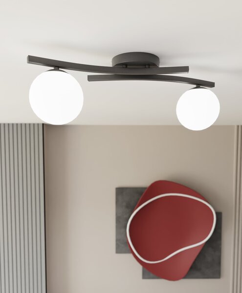 Emibig Opus lampă de tavan 2x10 W alb-negru 1390/2