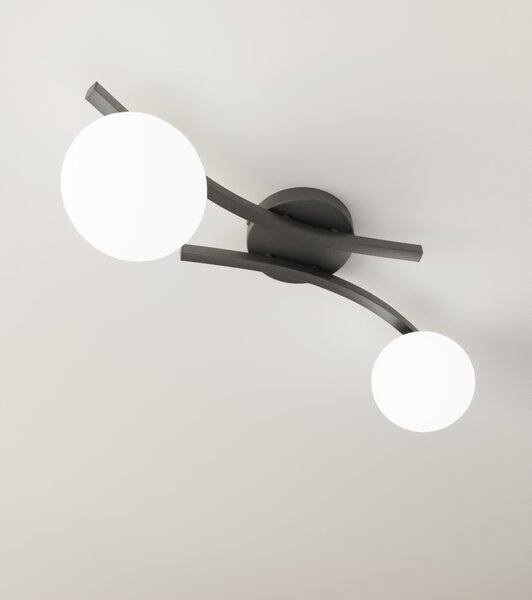 Emibig Opus lampă de tavan 2x10 W alb-negru 1390/2