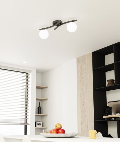Emibig Opus lampă de tavan 2x10 W alb-negru 1390/2