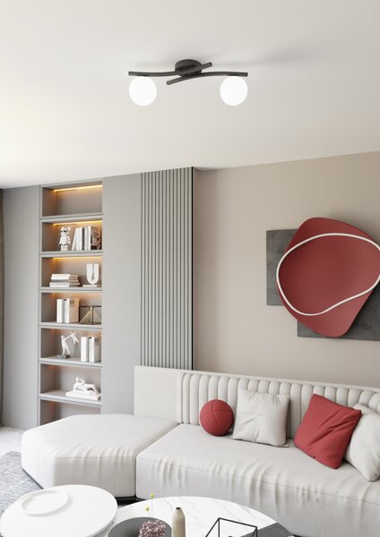 Emibig Opus lampă de tavan 2x10 W alb-negru 1390/2