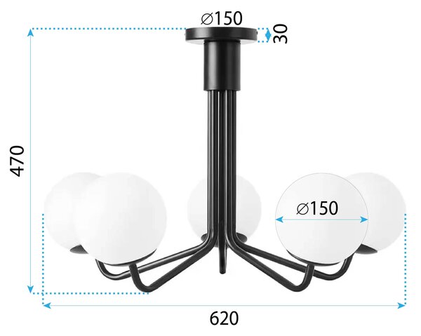 LAMPA BLACK APP1578-5C