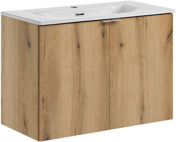 Set dulap Comad Nova Oak NOVA OAK A 82-80-2D, lavoar Comad Dance White CFP-8009DANCE80DP