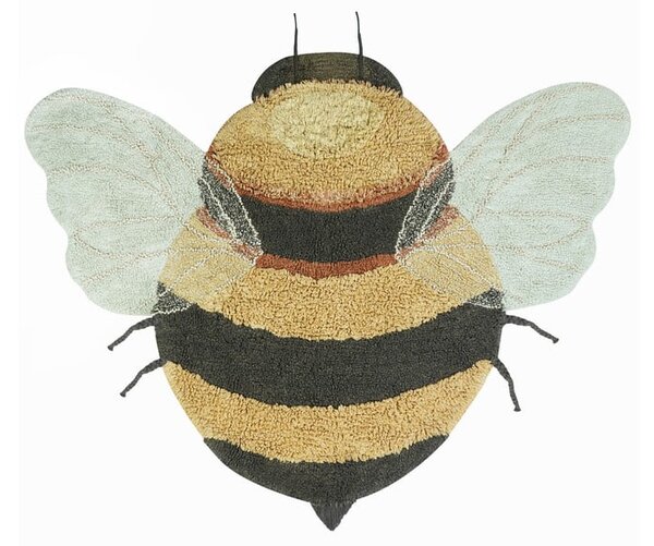 Covor pentru copii galben lavabil/țesut manual din bumbac 115x150 cm Bee – Lorena Canals