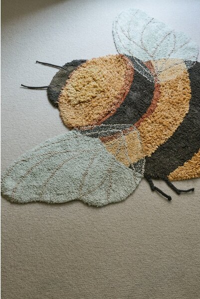 Covor pentru copii galben lavabil/țesut manual din bumbac 115x150 cm Bee – Lorena Canals