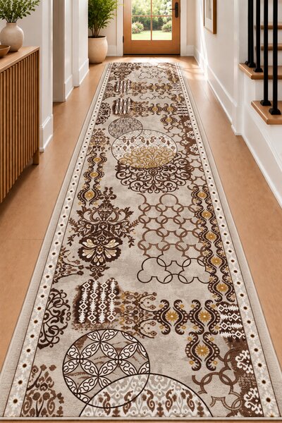 Traversa Model Print Zara 01506, Diverse Latimi, Gri 60 x 200, Dreptunghi