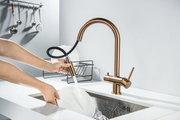 Blue Water Cyrus baterie bucătărie pe picior cupru 5901730617856
