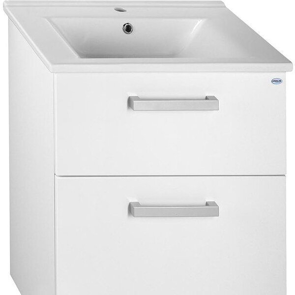 Aqualine Zuno lavoar 65x45 cm dreptunghiular clasică-mobilier alb luciu 9065
