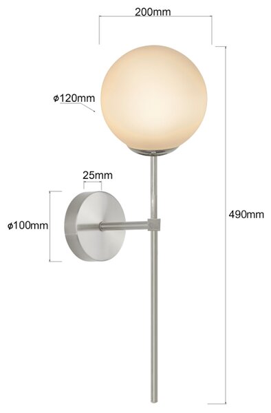 Light Prestige Piruleta lampă de perete 1x5 W crom LP-008/1W CH