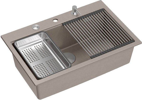 Quadron Marc chiuveta graniteq 76x50 cm gri/grafit/onix-bej HQM7650U4_BS
