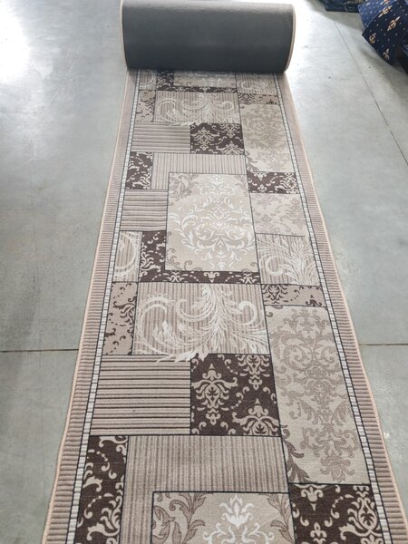 Traversa Model Print Zara 00744, Diverse Latimi, Beige 60 x 200, Dreptunghi